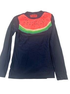 EUC Crewcuts Girls Size 10 Long Sleeve Rash Guard with Watermelon Yoke